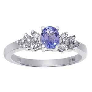 0.50 Carat Tanzanite & 0.15 Carat Diamond Ring